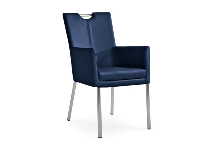 Niehoff Colorado Stuhl AL 352, 4-Fu&szlig; Quadratrohr Microfaser Nirvana dunkelblau