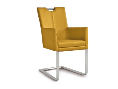 Niehoff Colorado Schwingstuhl AL 152, Flachstahl Leder senf