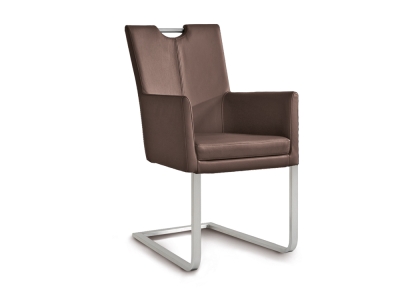 Niehoff Colorado Schwingstuhl AL 152, Flachstahl Microfaser Atlantis Havanna braun