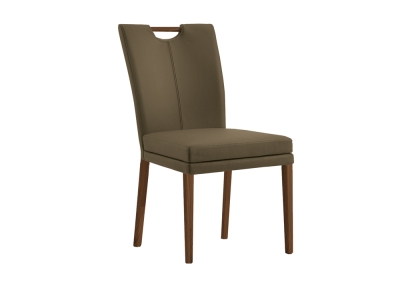 Niehoff Colorado Stuhl 751, Wild-Nussbaum, Leder Napoli olivgr&uuml;n