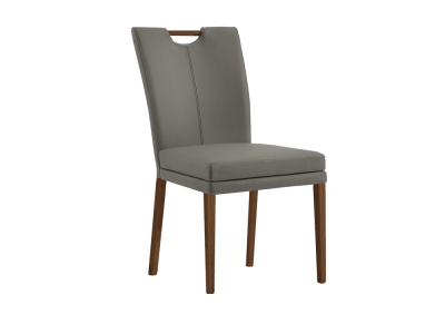 Niehoff Colorado Stuhl 751, Wild-Nussbaum, Leder Napoli schiefergrau