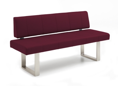 Niehoff Colorado Designbank Kufengestell Edelstahl, Microfaser Nirvana rot