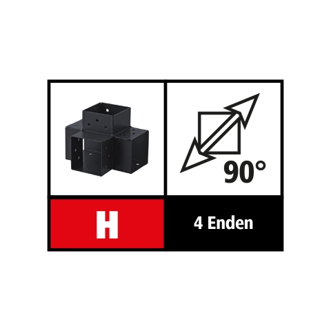 Suki Steckverbinder Verl�ngerung 90 Grad, 4 Enden - 91mm