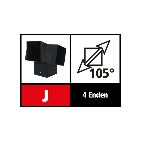 Suki Steckverbinder Verl�ngerung 105 Grad, 4 Enden - 91mm