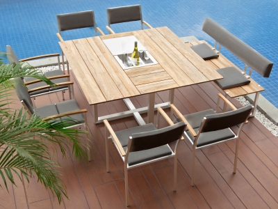 Zebra Gartenm&ouml;bel-Set Quadux turmalin grey