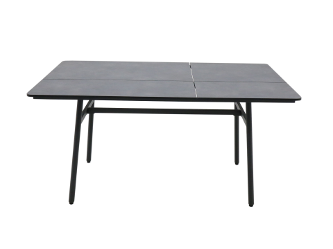 Zebra Max Lounge Diningtisch 140x90cm HPL, Aluminium graphit