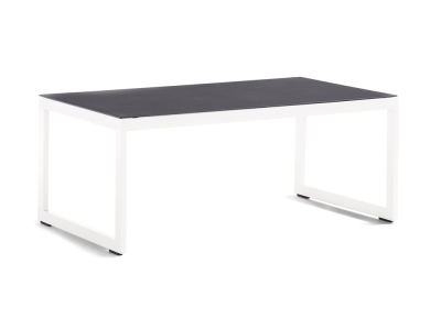 Sieger Loungetisch 110x60x44cm weiss, Tischplatte Spraystone eisengrau