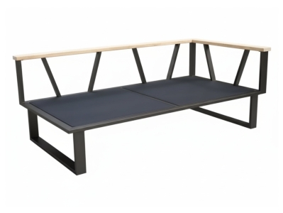 Zebra Belvedere Lounge 2-Sitzer, Armlehne rechts Edelstahl graphit Rahmen ohne Polster 156 cm x 82,5 cm x 75 cm