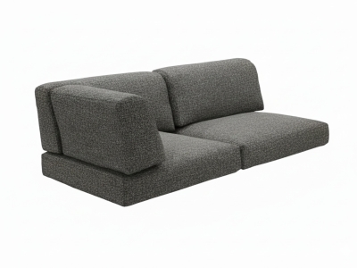 Zebra Belvedere 2-Sitzer, Lehne links Kissen-Set 3646 Tuva tweed grey