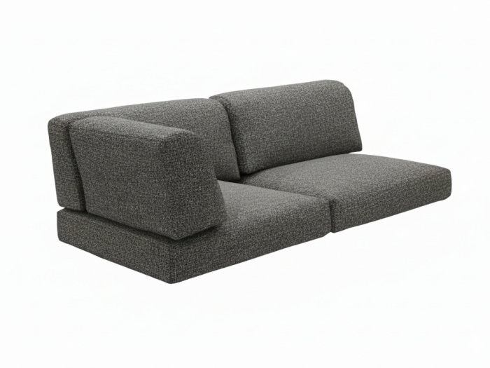 Zebra Belvedere 2-Sitzer, Lehne links Kissen-Set 3646 Tuva tweed grey