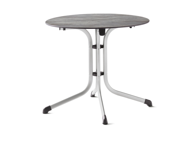 Sieger Klapptisch Polytec Beton hell 85cm rund, Gestell graphit