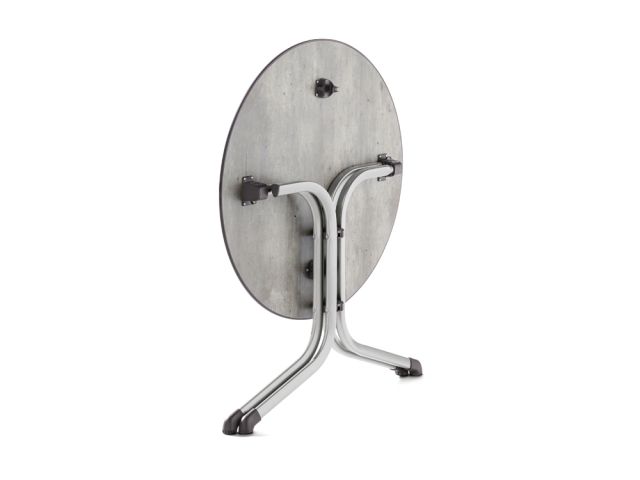 Sieger Klapptisch Polytec Beton hell 85cm rund, Gestell graphit