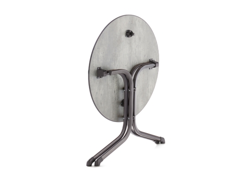 Sieger Klapptisch Polytec Beton hell 85cm rund Gestell eisengrau