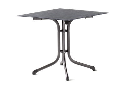 Sieger Klapptisch Polytec Schiefer anthrazit 80x80cm Gestell eisengrau