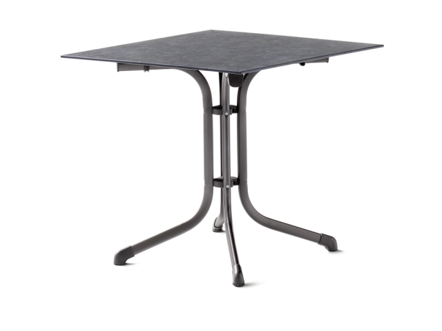 Sieger Klapptisch Polytec Schiefer anthrazit 80x80cm Gestell eisengrau
