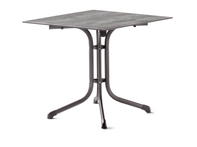 Sieger Klapptisch Polytec Beton hell 80x80cm Gestell eisengrau