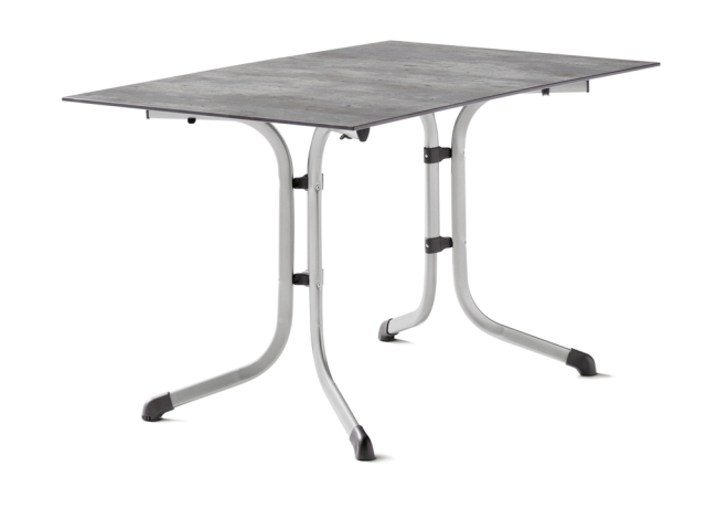 Sieger Klapptisch Polytec Beton hell 120x80cm, Gestell graphit
