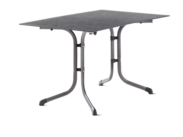Sieger Klapptisch Polytec Schiefer anthrazit 120x80cm, Gestell eisengrau