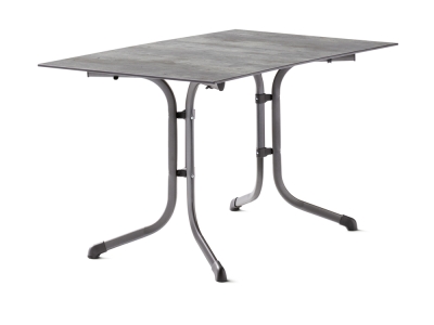 Sieger Klapptisch Polytec Beton hell 120x80cm, Gestell eisengrau