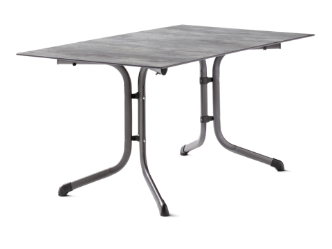 Sieger Klapptisch Polytec Beton hell 140x90cm, Gestell eisengrau
