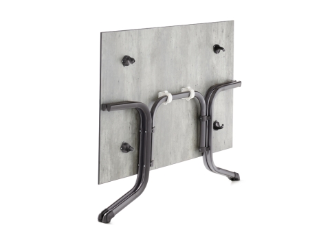 Sieger Klapptisch Polytec Beton hell 140x90cm, Gestell eisengrau