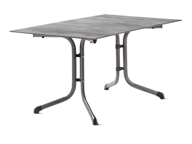 Sieger Klapptisch Polytec Beton hell 140x90cm, Gestell eisengrau