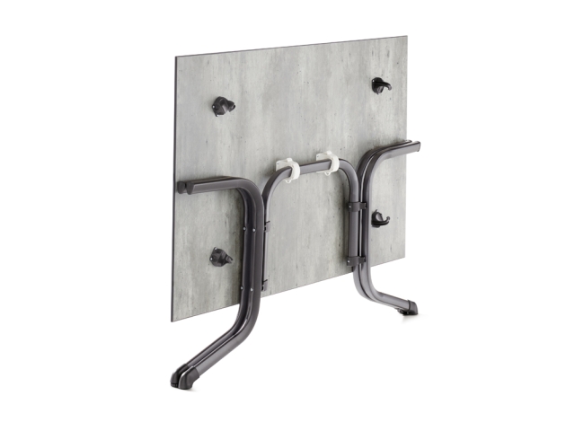 Sieger Klapptisch Polytec Beton hell 140x90cm, Gestell eisengrau