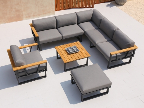 Zebra Gartenm�bel-Set Belvedere graphit - tweed grey