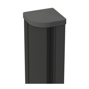 Groja Steckzaun Eckpfosten variabel inkl. Kappe, Alu-anthrazit DB703, 9x9x190cm - zum Aufschrauben