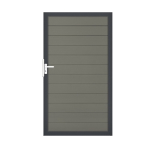 GrojaSolid BPC Steckzaun Tor Sonderbreite H:180cm grau, Alu-anthrazit DB703 GrojaSolid BPC Steckzaun Tor Sonderbreite H:180cm grau, Alu-anthrazit DB703