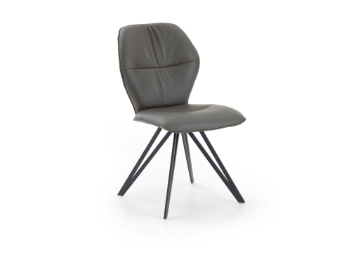 Niehoff Chianti Design-Stuhl Stativgestell Eisen, Leder Napoli schiefergrau