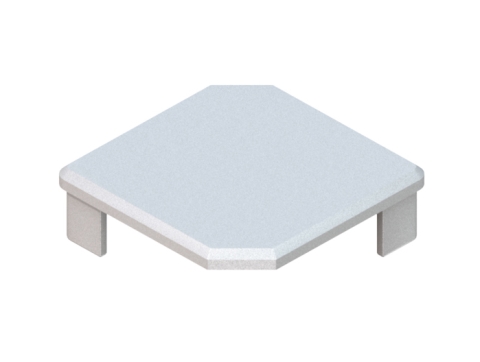 System Ersatz-Pfostenkappen 2er-Set 1374 f�r Eck-Klemmposten silber