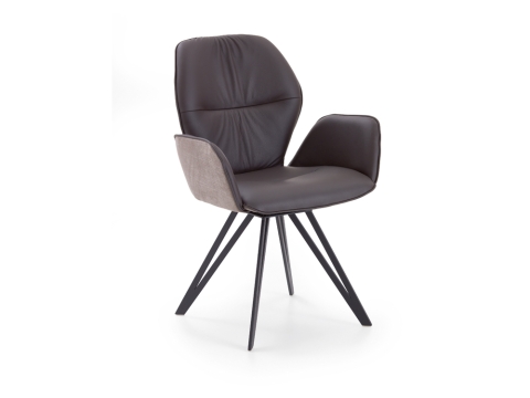 Niehoff Chianti Design-Armlehnstuhl Stativgestell Eisen, Leder Napoli mocca