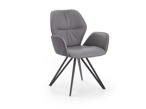 Niehoff Chianti Design-Armlehnstuhl Stativgestell Eisen, Leder Napoli schiefergrau