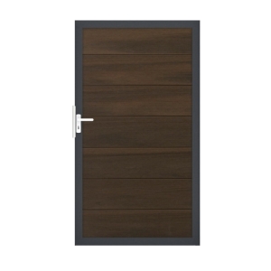 Groja Solid Grande BPC Steckzaun Tor Sonderbreite H:180cm walnuss, anthrazit DB703 Groja Solid Grande BPC Steckzaun Tor Sonderbreite H:180cm walnuss, anthrazit DB703
