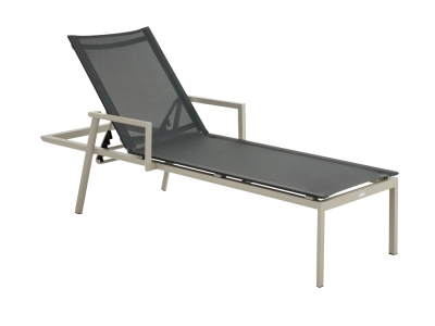 Brafab Delia Gartenliege, Aluminium Khaki, stapelbar, verstellbare R&uuml;ckenlehne