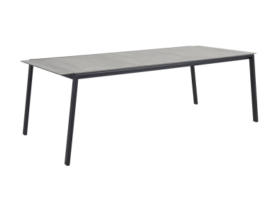 Brafab Lyra Tisch 220x100x73cm Glas mit 3D-Druck, Gestell Edelstahl schwarz