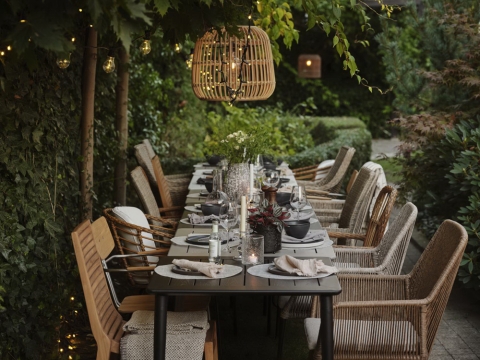 Brafab Hassel Dining-Sessel hellbraun-twist, Gestell Teak, inkl. Sitzpolster