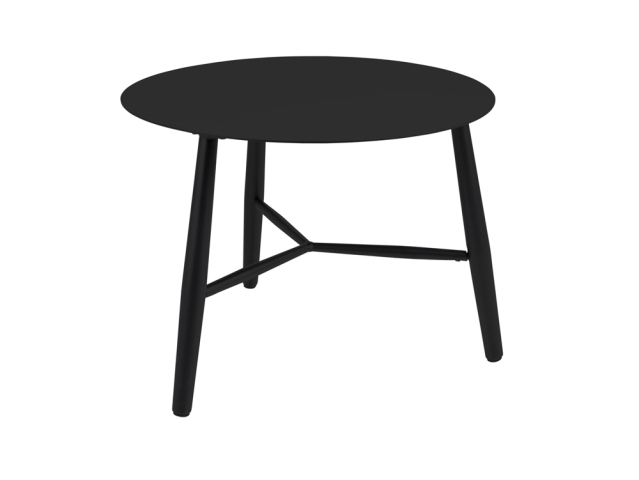 Brafab Vannes Loungetisch rund 60cm, H= 45cm Aluminium schwarz