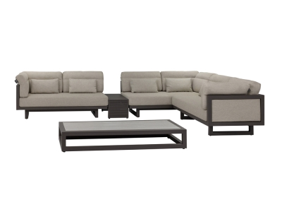 Apple Bee Santorini Loungegruppe 3 gepolstert Alu taupe ca. 360x242cm Apple Bee Santorini Loungegruppe 3 gepolstert Alu taupe ca. 360x242cm