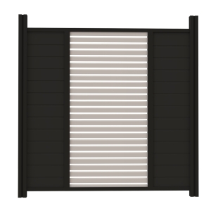 Flex Fence Variation 1 Grundelement Alu Fence Anthrazit + Alu Fence Rhombus Wei&szlig; 180x180cm