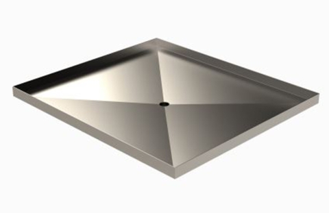 Edelstahl Ablaufwanne f�r WPC Bodenplatten