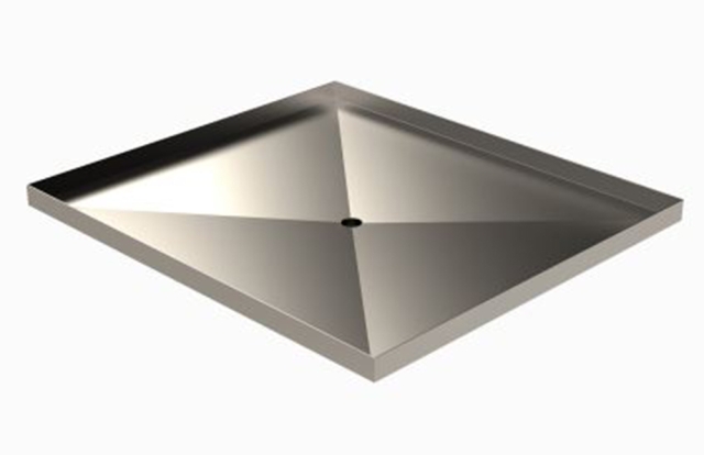 Edelstahl Ablaufwanne f�r WPC Bodenplatten