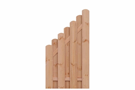 Bohlenzaun rund Kiefer L&auml;rchenoptik 90x160-90cm 51345