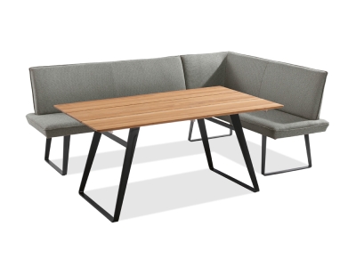 Niehoff Elba Eckbank 237x170cm links Alpine grau und Elba Tisch 160x95cm