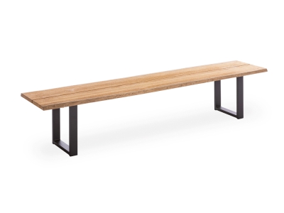 Niehoff Tavo Teak-Bank mit Baumkante 240x45cm, Gestell Aluminium anthrazit