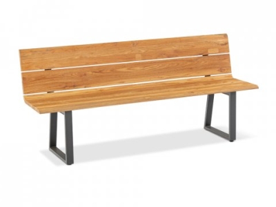 Niehoff Nova Massivholzbank 220cm, Gestell Aluminium anthrazit, massives Teak