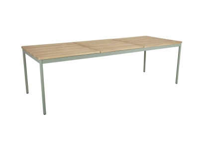 Brafab Nox Tisch Teak 238x90cm, Gestell Aluminium Dusty green