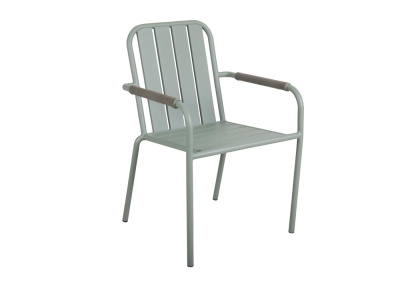 Brafab Innes Diningstuhl, Aluminium Dusty green, stapelbar