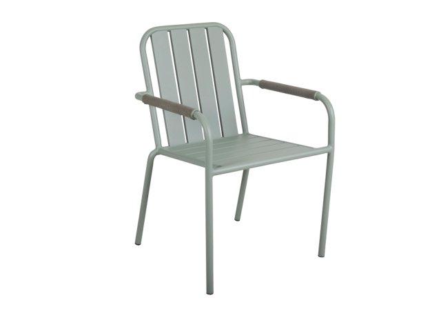 Brafab Innes Diningstuhl, Aluminium Dusty green, stapelbar